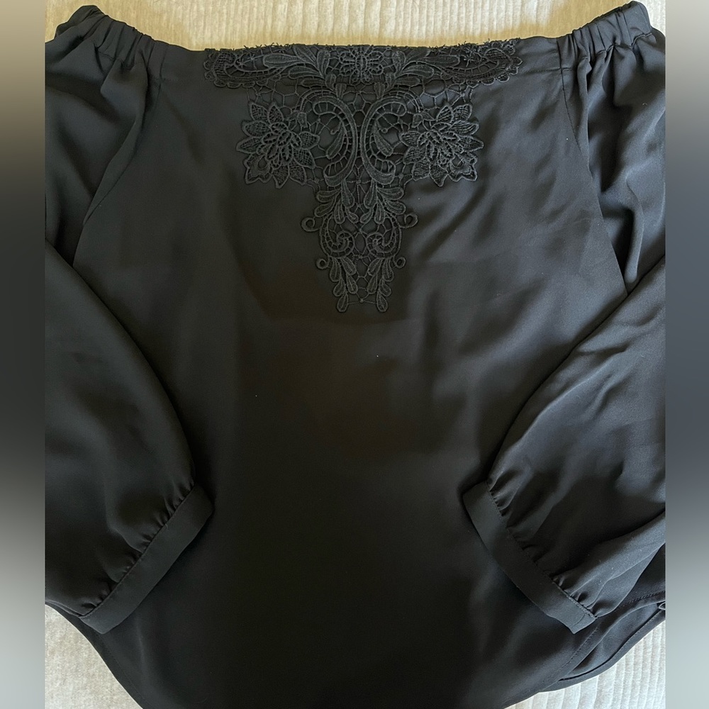 Black off the shoulder top
